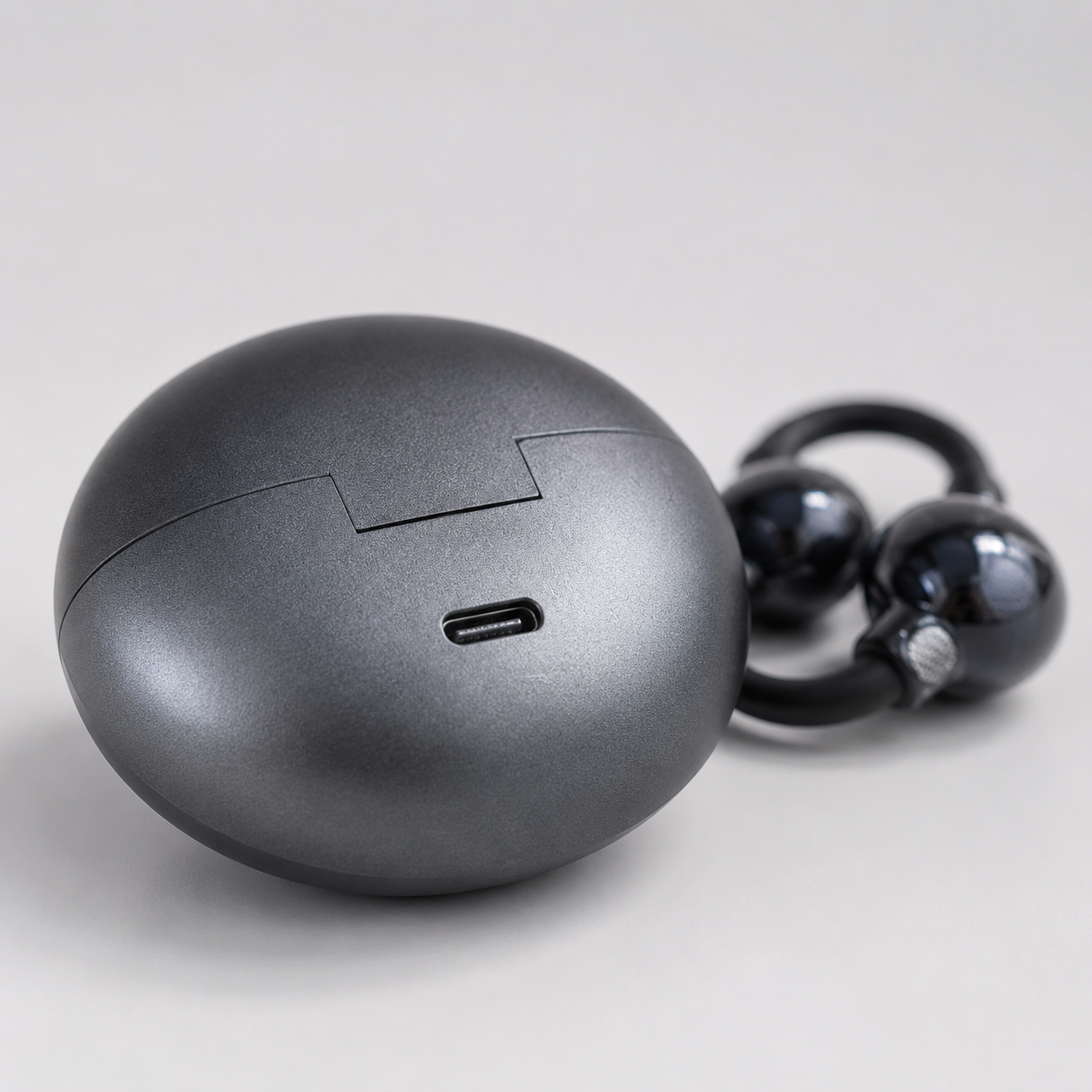 Q71 Open-Ear Wireless Earbuds with LED Charging Case, Bluetooth 6.0, Type-C Charging, Black