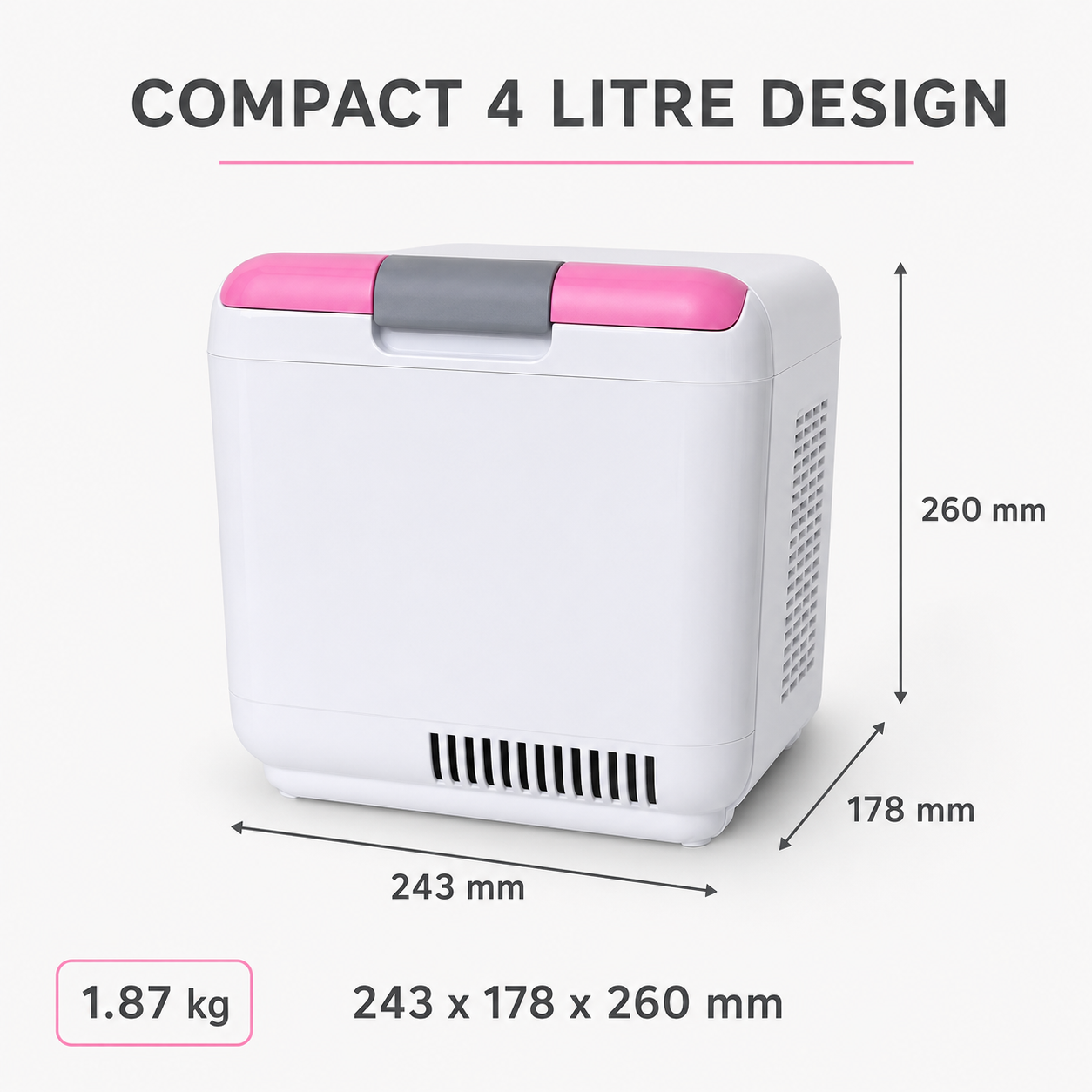 4L Portable Cooler & Warmer, DC/AC Mini Refrigerator for Car, Home and Office, 48W Cooling, 45W Heating