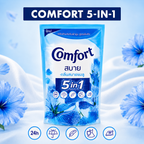 Comfort 5 in 1 Concentrated Fabric Conditioner, Blue Floral & Pink Rose Fragrance 500ml Laundry Softener for Clothes, 1 Pouch