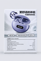Q71 Open-Ear Wireless Earbuds with LED Charging Case, Bluetooth 6.0, Type-C Charging, Black