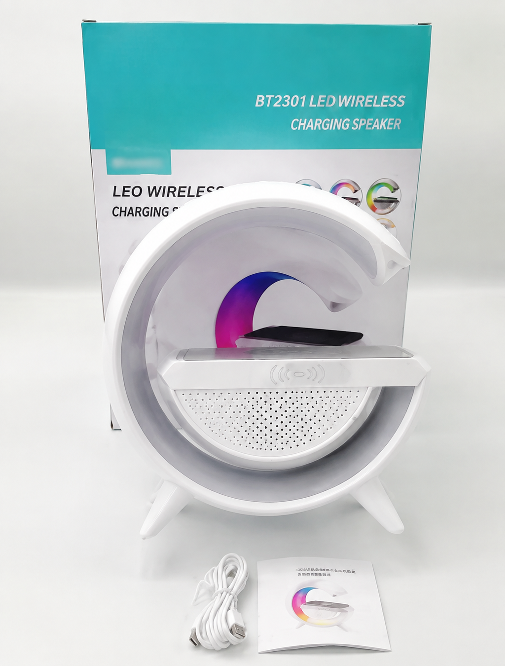 3-in-1 RGB LED Night Light with Wireless Charger & Bluetooth Speaker