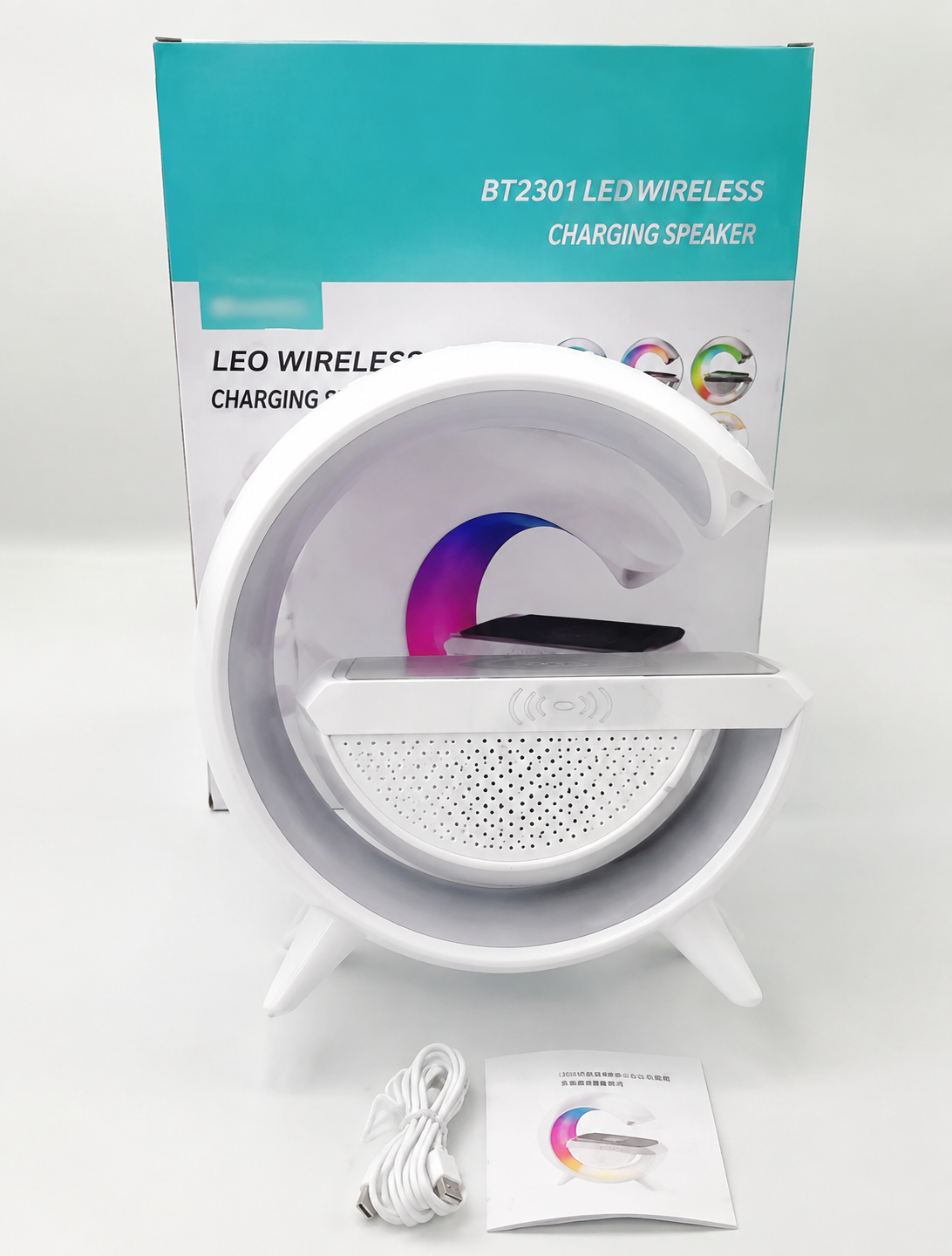 3-in-1 RGB LED Night Light with Wireless Charger & Bluetooth Speaker