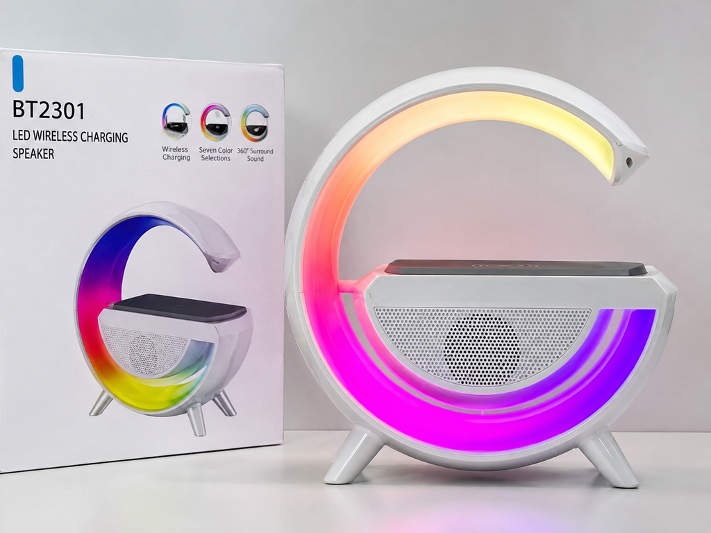 3-in-1 RGB LED Night Light with Wireless Charger & Bluetooth Speaker